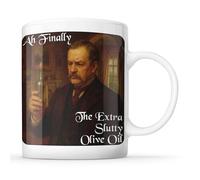 McMug - Ah Finally - The Extra Slutty Olive Oil - Gentleman with Bottle - Funny Mug, Ceramic, 11fl.oz.