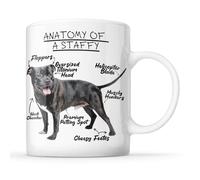 McMug - Anatomy of A Staffy - Cute Staffordshire Bull Terrier Dog Mug, Ceramic, 11fl.oz.