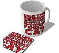 McMug - Another Human Successfully Adopted by a Norwegian Forest Cat - Mug and Coaster Set, Ceramic, 11fl.oz.