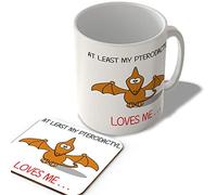 McMug - at Least My Pterodactyl Loves Me - Mug and Coaster Set, Ceramic, 11fl.oz.