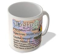 McMug - Belgium - Fun Facts - Map Background - Mug, Ceramic, 11fl.oz.