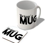 McMug - Brian's Mug - Name Mug and Coaster Set, Ceramic, 11fl.oz.