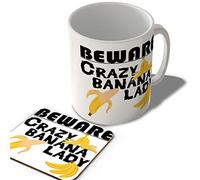 McMug - Crazy Banana Lady - Mug and Coaster Set, Ceramic, 11fl.oz.