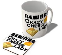 McMug - Crazy Cheese Lady - Mug and Coaster Set, Ceramic, 11fl.oz.