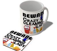 McMug - Crazy Cleaning Lady - Mug and Coaster Set, Ceramic, 11fl.oz.
