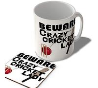 McMug - Crazy Cricket Lady - Mug and Coaster Set, Ceramic, 11fl.oz.