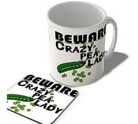 McMug - Crazy Pea Lady - Mug and Coaster Set, Ceramic, 11fl.oz.