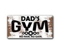 McMug - Dad's Gym - Father's Day Wall Sign, Decorative Sign, 200mm x 100mm
