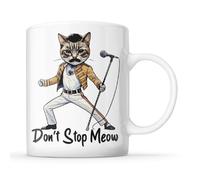 McMug - Freddie Mercury Cat - Don't Stop Meow - Funny Queen Mug, Ceramic, 11fl.oz.