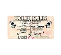 McMug - Funny Toilet Rules Sign - Metal Sign, Decorative Sign, 200mm x 100mm