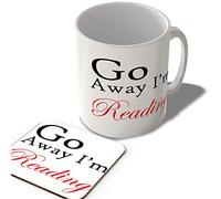 McMug - Go Away - I'm Reading - Mug and Coaster Set, Ceramic, 11fl.oz.