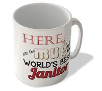 McMug - Here Sits The Mug of The World's Best Janitor - Mug, Ceramic, 11fl.oz.