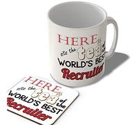 McMug - Here Sits The Tea of The World's Best Recruiter - Mug and Coaster Set, Ceramic, 11fl.oz.