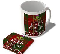 McMug - I Can't Keep Calm I'm a Cameron - Cameron Tartan - (Thistle) - Scottish Mug and Coaster Set, Ceramic, 11fl.oz.