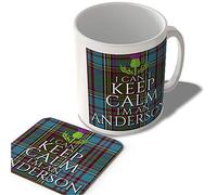 McMug - I Can't Keep Calm I'm an Anderson - Anderson Tartan - (Thistle) - Scottish Mug and Coaster Set, Ceramic, 11fl.oz.