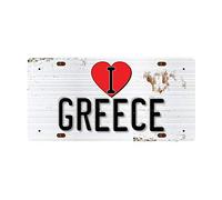 McMug - I Love Greece - Metal Sign, Decorative Sign, 200mm x 100mm