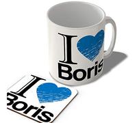 McMug - I Love (Heart) Boris - Mug and Coaster Set, Ceramic, 11fl.oz.