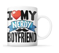 McMug - I Love My Nerdy Boyfriend - Cute Funny Partner Love Mug, Ceramic, 11fl.oz.