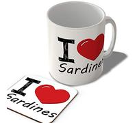 McMug - I Love Sardines - Mug and Coaster Set, Ceramic, 11fl.oz.