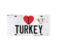 McMug - I Love Turkey - Metal Sign, Decorative Sign, 200mm x 100mm