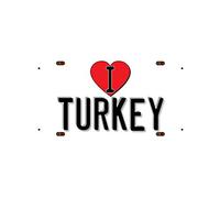 McMug - I Love Turkey (White Background) - Metal Sign, Decorative Sign, 200mm x 100mm