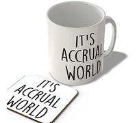 McMug - It's Accrual World - Accountant Mug and Coaster Set, Ceramic, 11fl.oz.