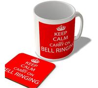 McMug - Keep Calm and Carry On Bell Ringing - Mug and Coaster Set, Ceramic, 11fl.oz.