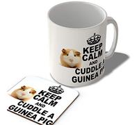 McMug - Keep Calm and Cuddle a Guinea Pig - Mug and Coaster Set, Ceramic, 11fl.oz.