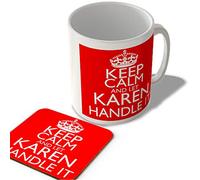McMug - Keep Calm and Let Karen Handle It - Mug and Coaster Set, Ceramic, 11fl.oz.