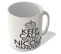 McMug - Keep Calm and Let Nicola Handle It - White Background - Mug, Ceramic, 11fl.oz.