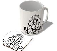 McMug - Keep Calm and Let Richard Handle It - White Background - Mug and Coaster Set, Ceramic, 11fl.oz.