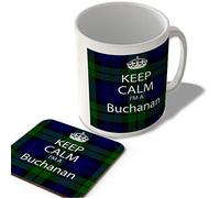 McMug - Keep Calm I'm a Buchanan - Scottish Clan Tartan - Mug and Coaster Set, Ceramic, 11fl.oz.