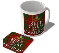 McMug - Keep Calm I'm a Cameron - Cameron Tartan - (Thistle) - Scottish Mug and Coaster Set, Ceramic, 11fl.oz.