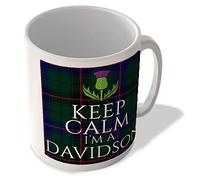 McMug - Keep Calm I'm a Davidson - Davidson Modern Tartan - (Thistle) - Scottish Mug, Ceramic, 11fl.oz.