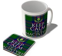 McMug - Keep Calm I'm a Macintyre - Macintyre Hunting Tartan - (Thistle) - Scottish Mug and Coaster Set, Ceramic, 11fl.oz.