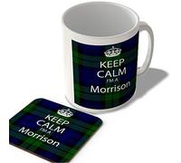 McMug - Keep Calm I'm a Morrison - Scottish Clan Tartan - Mug and Coaster Set, Ceramic, 11fl.oz.