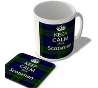 McMug - Keep Calm I'm a Scotsman - Scottish Clan Tartan - Mug and Coaster Set, Ceramic, 11fl.oz.
