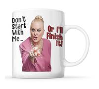 McMug - Kim Woodburn - Don't Start with Me - Or I'll Finish It! - Funny TV Star Quote Mug, Ceramic, 11fl.oz.