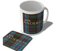 McMug - Mr Anderson - Anderson Tartan - (Full Background) - Scottish Mug and Coaster Set, Ceramic, 11fl.oz.