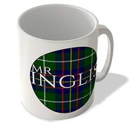 McMug - Mr Inglis - Inglis Modern Tartan - (Circle Background) - Scottish Mug, Ceramic, 11fl.oz.