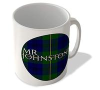 McMug - Mr Johnstone - Johnstone Modern Tartan - (Circle Background) - Scottish Mug, Ceramic, 11fl.oz.