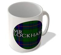 McMug - Mr Lockhart - Lockhart Modern Tartan - (Circle Background) - Scottish Mug, Ceramic, 11fl.oz.