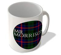 McMug - Mr Morrison - Morrison Modern Tartan - (Circle Background) - Scottish Mug, Ceramic, 11fl.oz.
