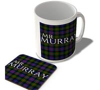 McMug - Mr Murray - Murray of Atholl Tartan - (Full Background) - Scottish Mug and Coaster Set, Ceramic, 11fl.oz.