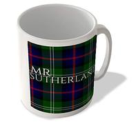 McMug - Mr Sutherland - Sutherland Modern Tartan - (Full Background) - Scottish Mug, Ceramic, 11fl.oz.