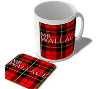 McMug - Mr Wallace - Wallace Modern Tartan - (Full Background) - Scottish Mug and Coaster Set, Ceramic, 11fl.oz.