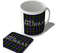 McMug - Mrs Murray - Murray of Atholl Tartan - (Full Background) - Scottish Mug and Coaster Set, Ceramic, 11fl.oz.