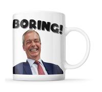 McMug - Nigel Farage - Boring! - MP - Funny Quote Mug, Ceramic, 11fl.oz.