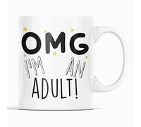 McMug - OMG - I'm an Adult! - 18th, 21st Birthday Mug, Ceramic, 11fl.oz.