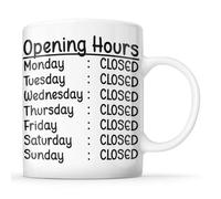 McMug - Opening Hours Sign - Closed - Funny Cafe, Shop, Office, Colleague Mug, Ceramic, 11fl.oz.